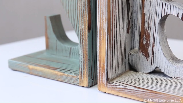 Amazon.com: MyGift Vintage Wood Desktop Bookends with